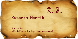 Katonka Henrik névjegykártya